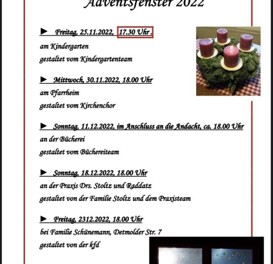 Fürstenauer Adventsfenster