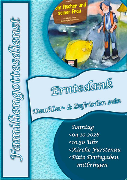 Familiengottesdienst zu Erntedank: „Dankbar & Zufrieden sein“