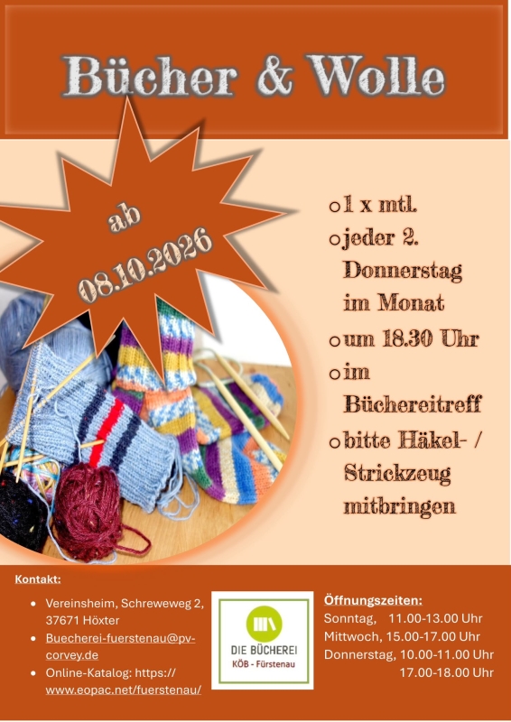 „Bücher & Wolle“ im Büchereitreff