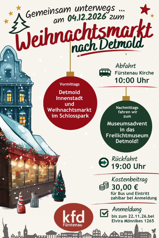 Fahrt zum Weihnachtsmarkt in Detmold