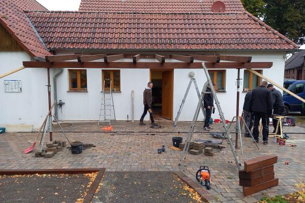 Überdachung Feuerwehrgerätehaus Oktober 2022